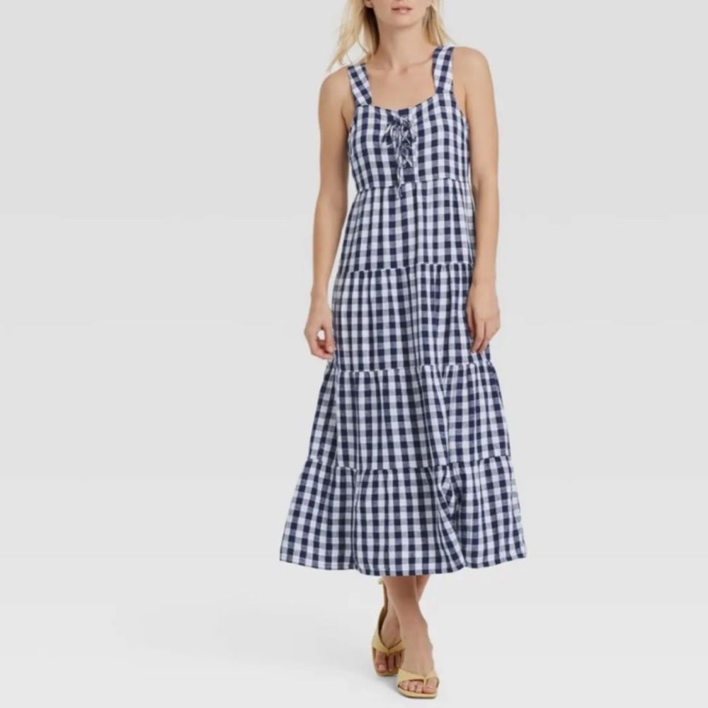 NWT Who What Wear Blue Gingham Dress READY TO SHIP